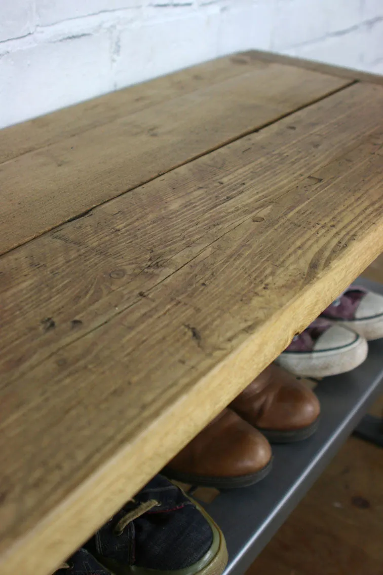 *NEW SIZE* Rustic Industrial Shoe Bench * 1 in stock *