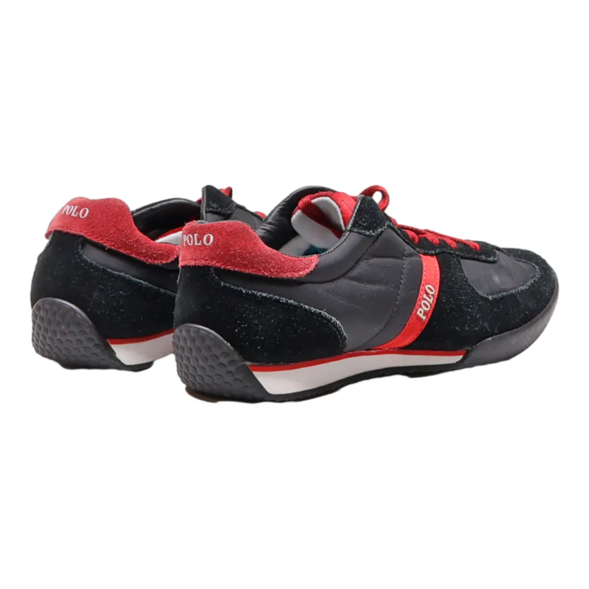 POLO RALPH LAUREN Sneaker Trainers Black Leather Mens UK 8